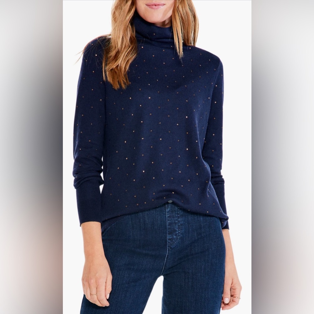 NIC+ZOE Twinkle Mock neck Sweater || Size L
